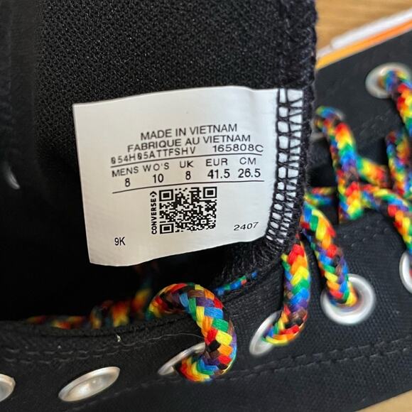 NWOT Converse CTAS High Top Pride Custom Sneakers Rainbow Men’s 8 Women’s 10 - Picture 10 of 10